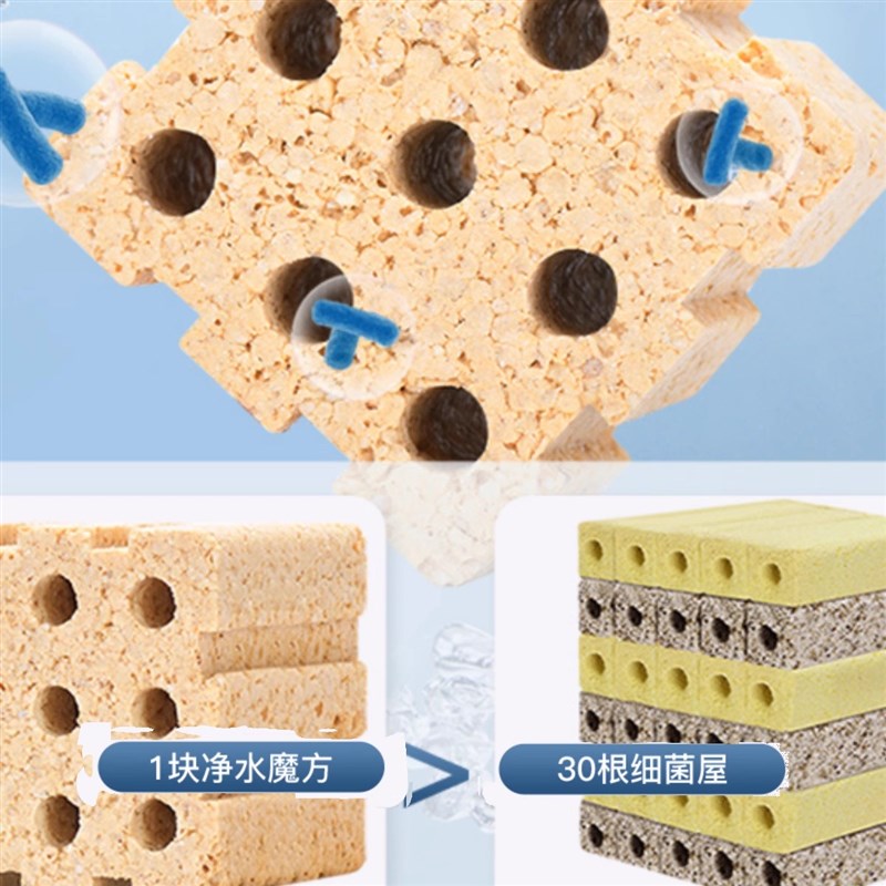 鱼缸滤材培菌屋硝化细菌屋净水培菌过滤材料细菌屋滤材净水魔方