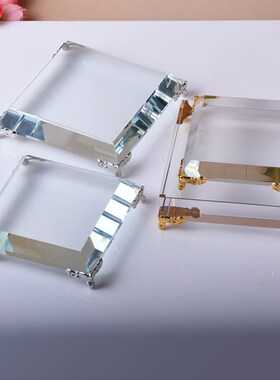 水晶玻璃底座禅意手办底首饰化妆品瓷器古玩工艺品装饰展示架摆件