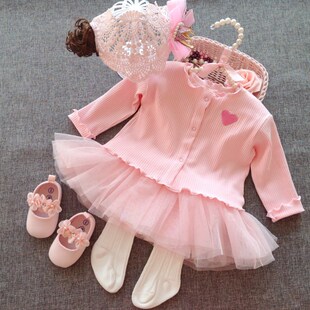 婴儿套装百天公主裙纯棉衣服新生儿用品送礼刚出生宝宝满月服周岁