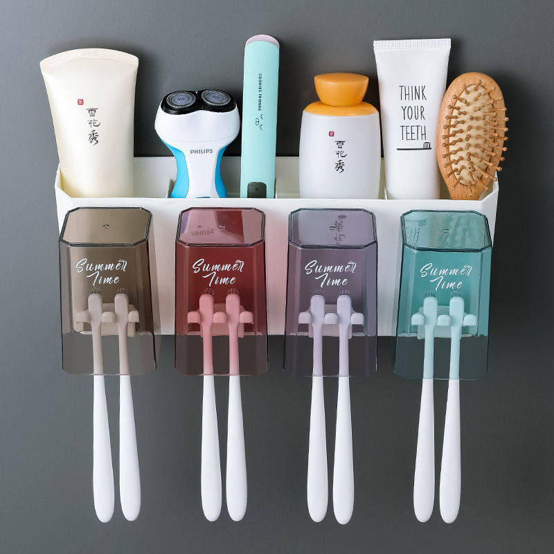 牙刷置物架刷牙杯漱口杯挂墙式卫生间免打孔壁挂吸壁牙具牙缸套装,家庭/个人清洁工具,浴室角架/置物架,淘宝优惠券,粉丝福利购,淘宝优惠卷