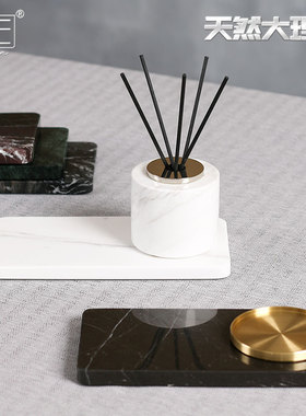 大理石香薰摆件托盘轻奢酒店专用卫生间洗漱台精致高端小首饰托盘