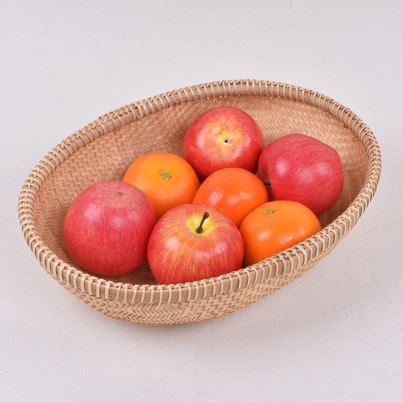 农家手工家用水果馒头收纳框菜篮子竹编簸箕鸡蛋盘子筲箕收纳筐