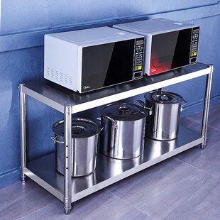 厨房微波炉烤箱架子收纳厨房置物架落地台面调料架烤箱架两层订做