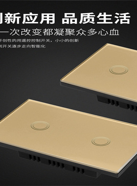 单火线长方形开关118120型触摸开关家用开关110v开关夜光显示开关