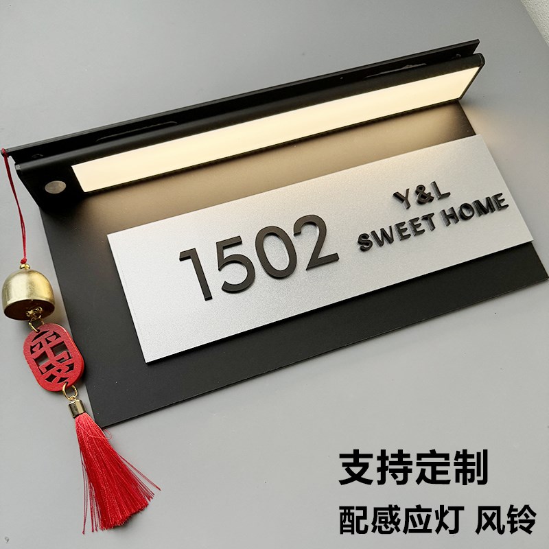2024新款门牌号入户门牌住宅家用定制号码牌数字牌宿舍门牌感应灯