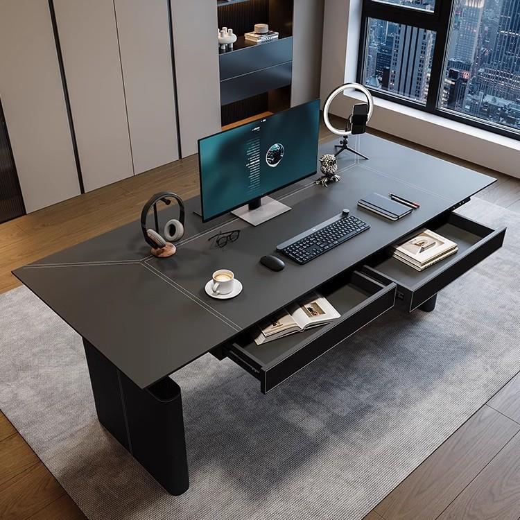 智能电动升降桌电脑桌马鞍皮书桌双人办公桌电竞桌学习桌工作台