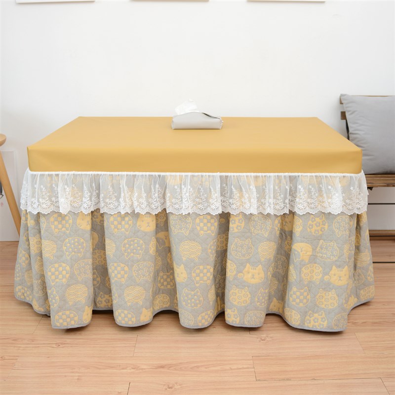 新款长方形正方形茶几提花加绒电炉罩烤火桌防油防污皮