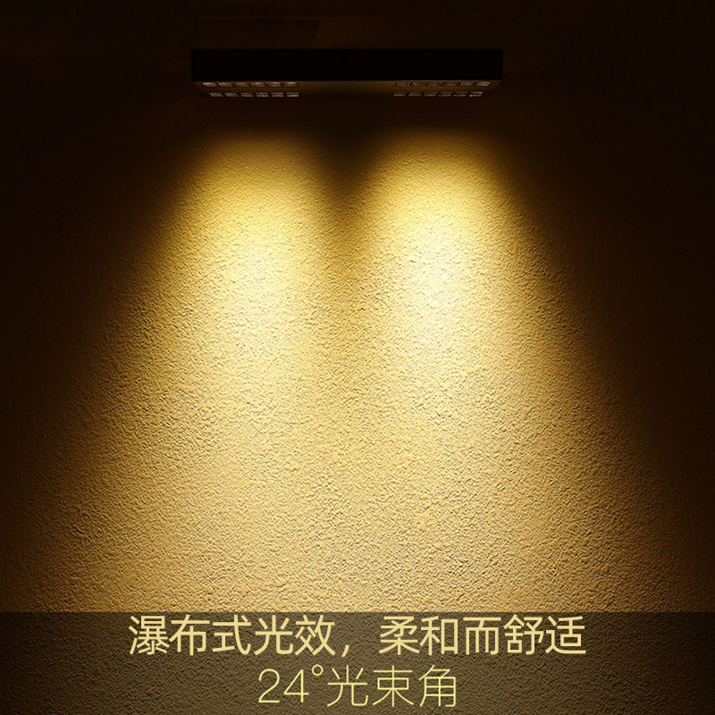 超薄明装led防眩斗胆射灯无主灯客厅卧室实木方形吸顶筒灯格栅灯