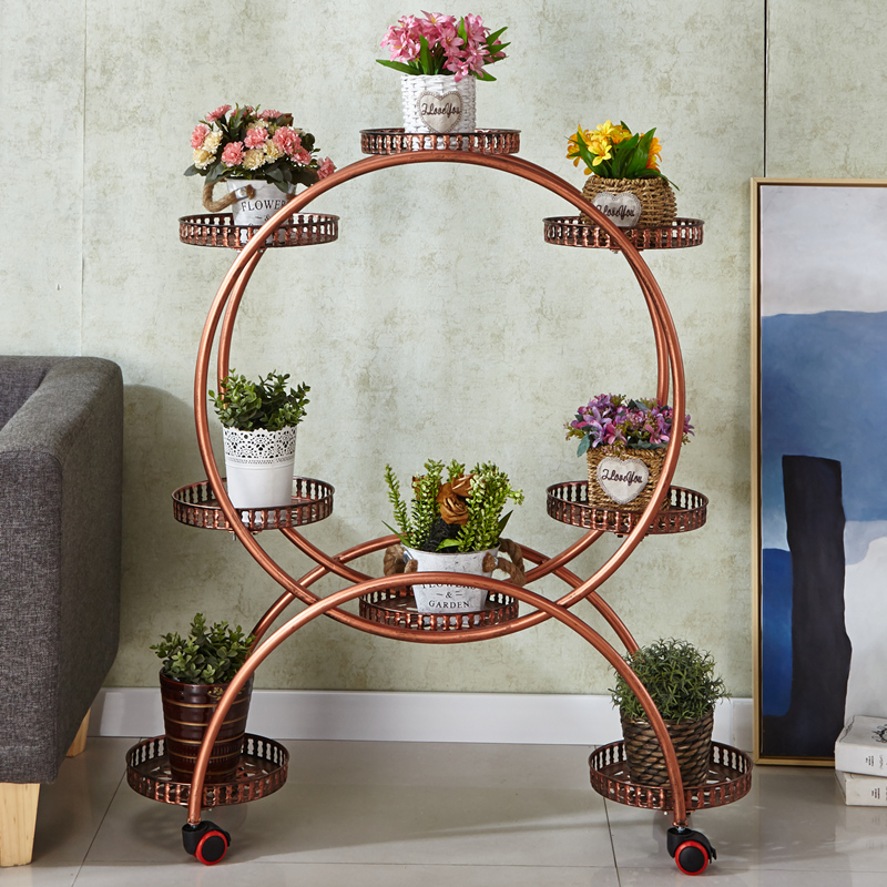 花架植物架铁艺多层移动带轮省空间花架子阳台客厅落地绿萝花盆架
