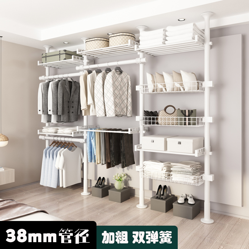 顶天立地衣柜卧室内落地置挂衣架家用简易组装衣帽间自制加粗加厚