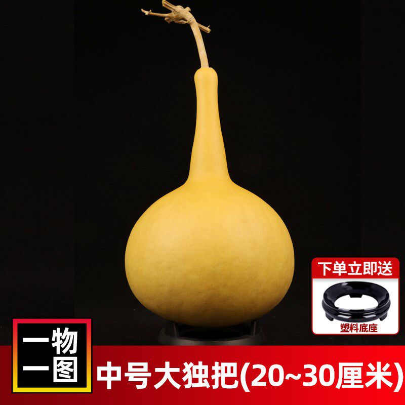 一物一图天然葫芦中号大独把油锤摆件大瓢一个肚单肚独柄把玩手把图片