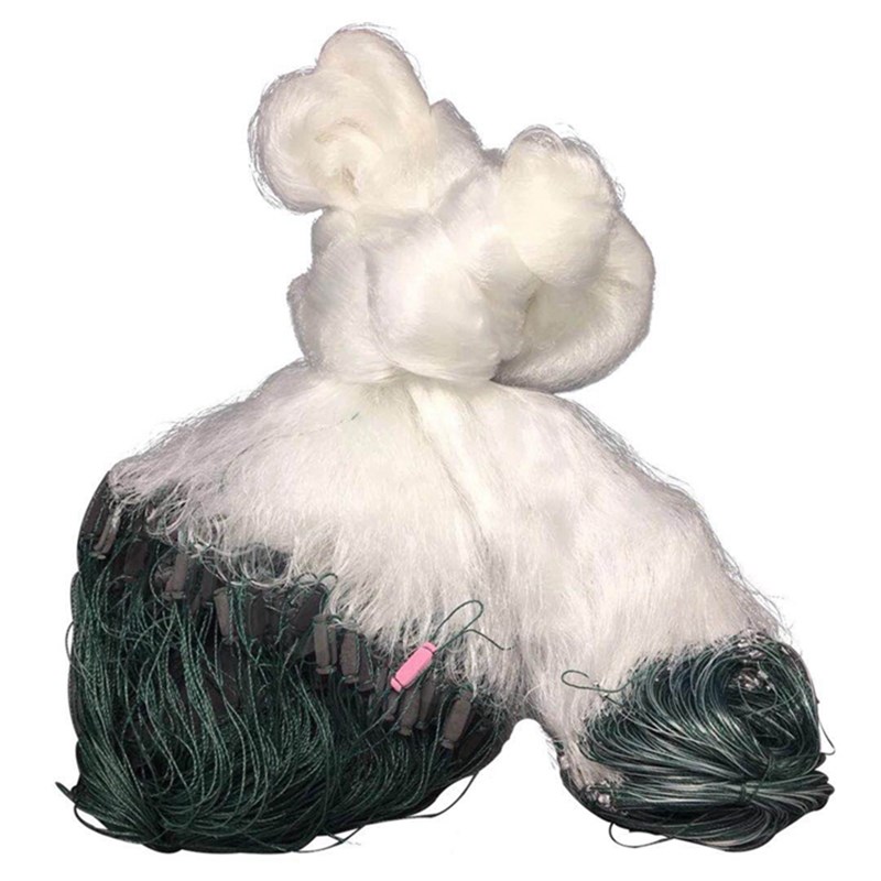 加粗丝加重单层三层粘网丝网捕鱼网沉网浮网指7指挂网大鱼网