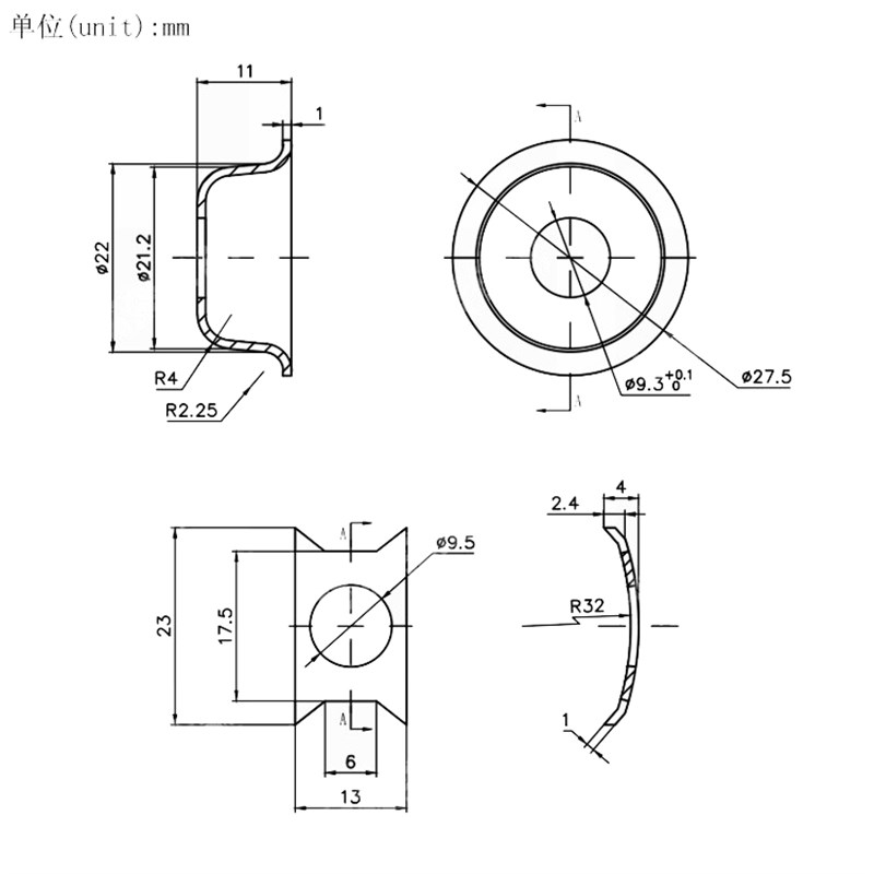 后浪器乐 圆形电吉他插口 Tele插孔72音频输出插座坐连接孔零配件