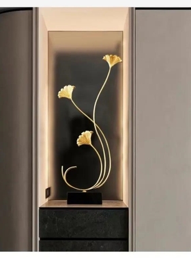 龙年优质银杏叶摆件创意客厅玄关茶几电视柜桌面摆设家居装饰