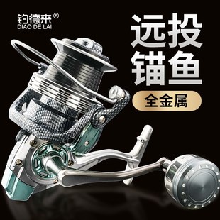 钓德来OPT5000 12000蛇纹全金属大远投轮锚鱼轮纺车轮鱼线轮渔轮