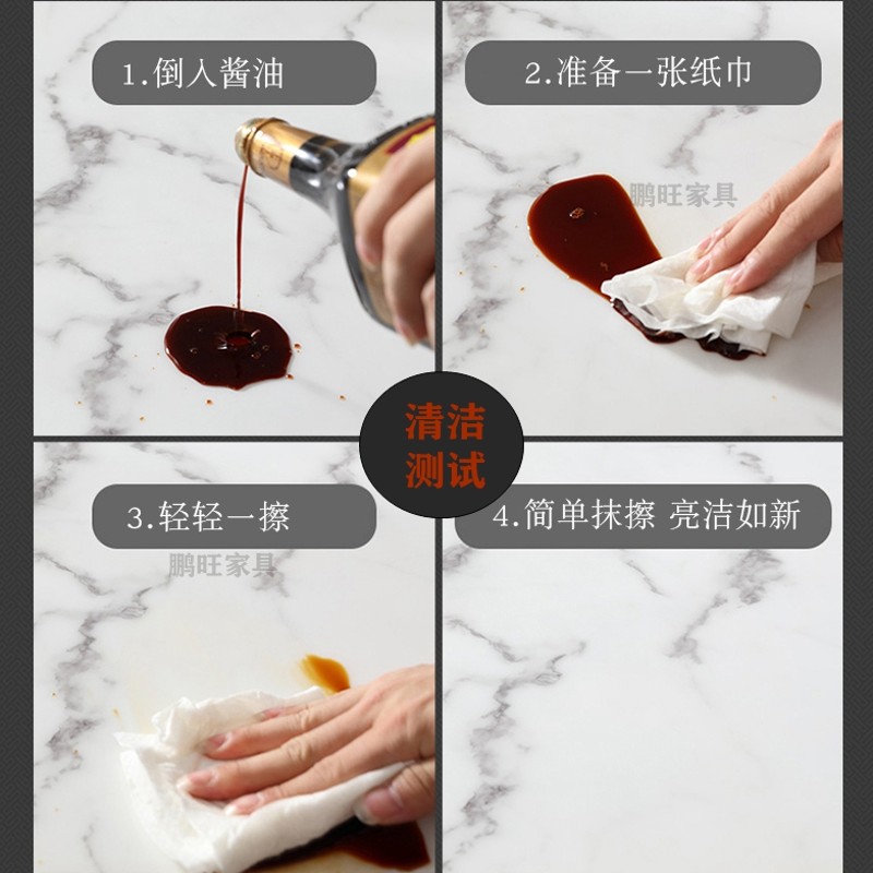 大理石圆桌面茶几面板餐桌转盘圆人造石材长方形台面家用