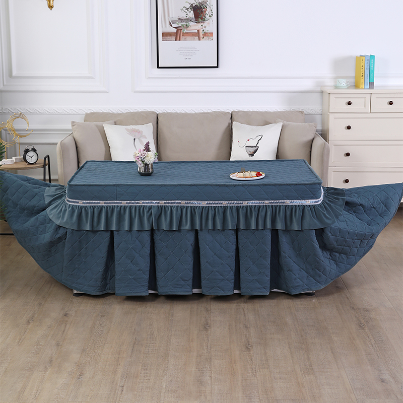 烤火桌罩长方形加厚电暖炉茶几罩大裙摆电炉桌布揭盖烤火被棉罩