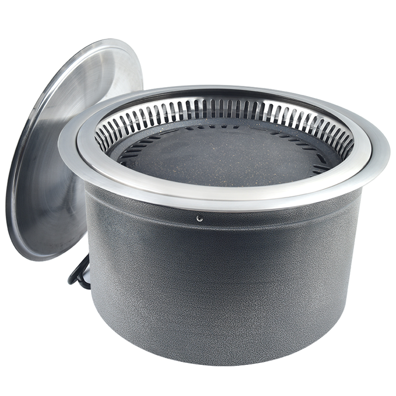 烤肉店下排电烤炉商用镶嵌电陶盘烤肉炉带不粘烤盘烧烤锅