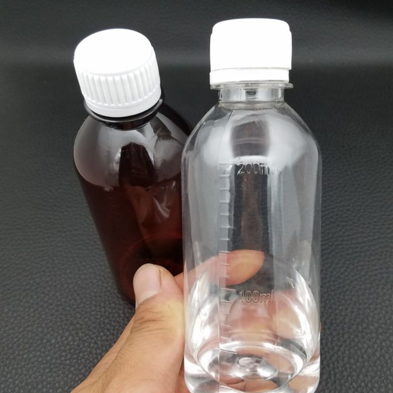 200ml毫升塑料瓶食品级刻度带盖鱼药瓶防盗盖样品分装瓶