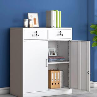 柜铁皮柜办公室文件柜带抽屉财务资料收小矮柜家用985纳储物锁工