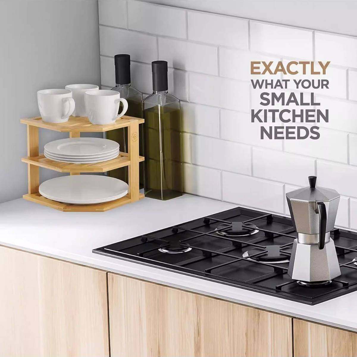 厨竹制收纳架房储盘碟置物架多收纳架能桌面整理架功桌面角落物架,厨房/烹饪用具,抹布架/厨房清洁收纳架,淘宝优惠券,粉丝福利购,淘宝优惠卷