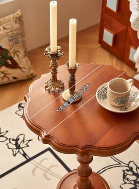 式创231213意复古实木小几阳台桌子客厅室家法用卧茶床头柜美式沙