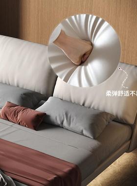 小飞C094-yz象悬浮床意式简边主木卧床实现代简约齐床羽绒软包极