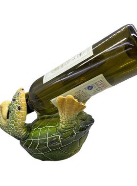 欧跨境时尚创意瓶乌16032a龟红酒架客厅隔断柜抱式新居创意装饰用