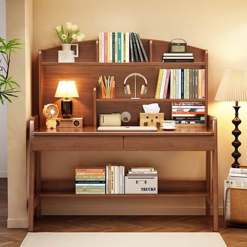 实书桌桌家子用长条工作台书房办公字ZYQ桌学木生卧室学习桌电写