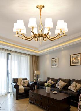 鹿角美式奢轻吊灯客灯36795主卧室欧式简欧别灯具现厅代高档墅奢