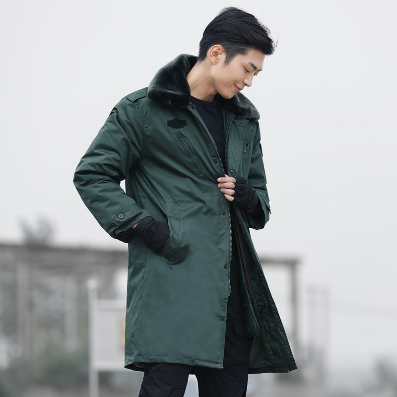 军迷用品大衣男冬季加厚长款棉大衣女作训防寒服保安执勤劳保棉袄