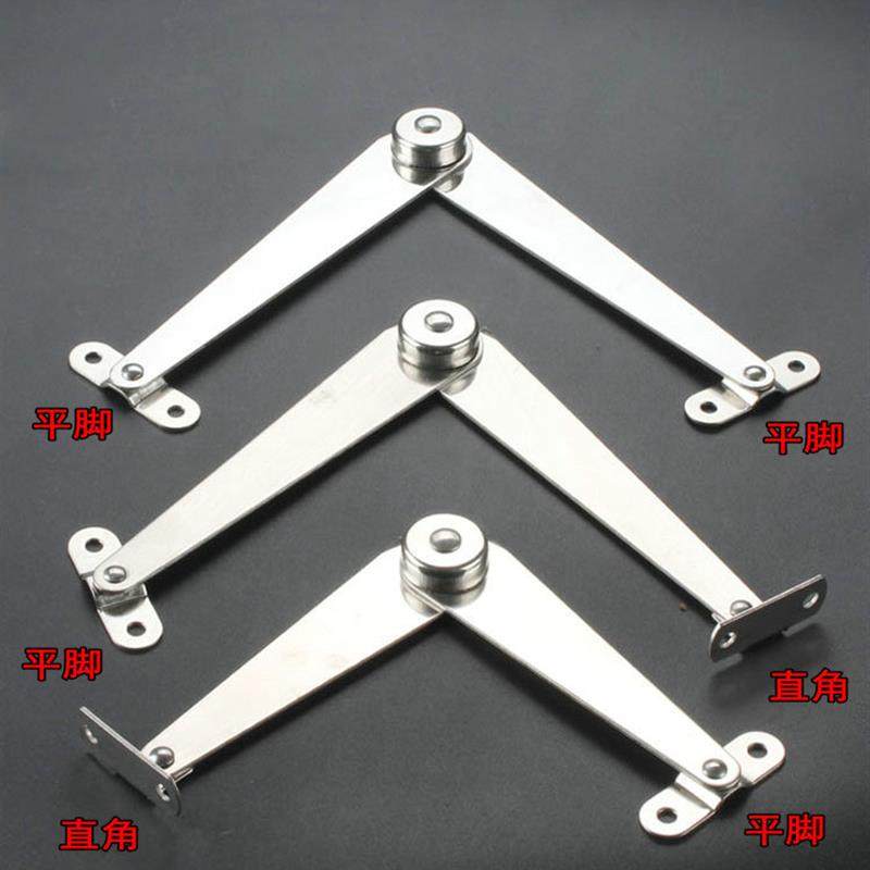 不锈钢二折拉杆床头折叠连接件活动支伸缩杆柜门上下翻书桌支架配