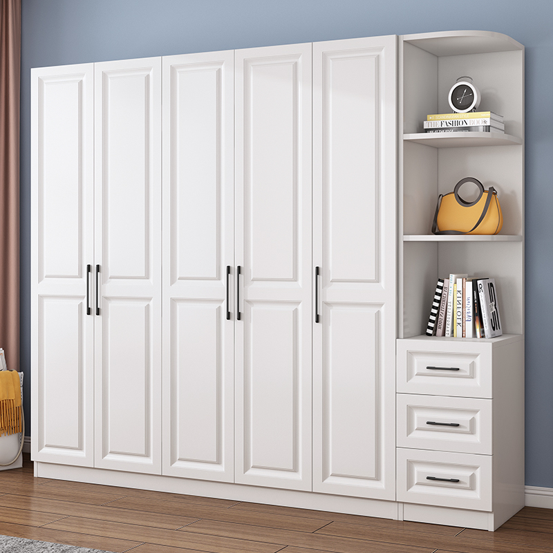 欧式衣柜家用卧室经济型实木质三四五门组合整体定制衣橱大衣柜子