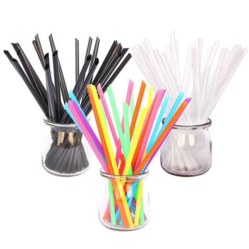 饮料珍珠奶茶店一次性吸管塑料单支包装弯曲粗细短小1000只长商用