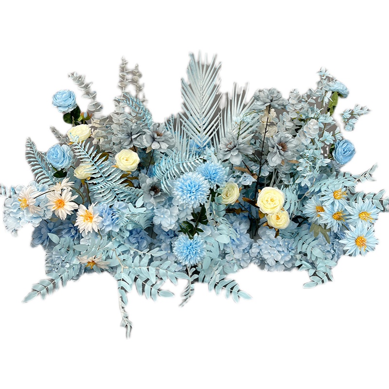 新款婚庆大款地排花仿真绢花成品装饰T台路引婚礼花艺尤加利花排