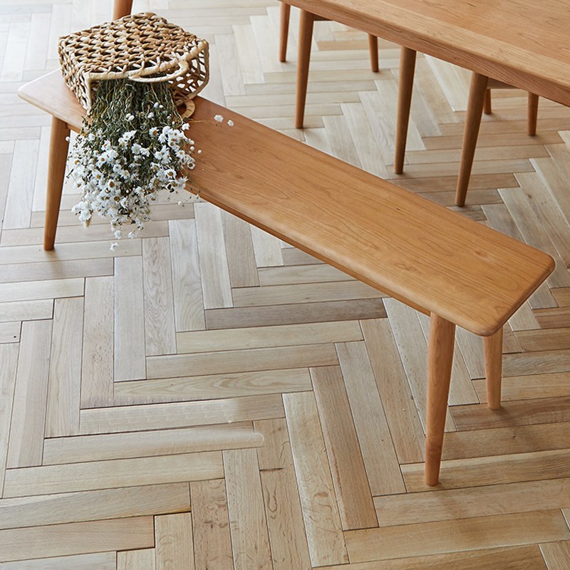 北方榆木长条凳板凳实木长条椅原木泡茶桌小长登子 简约现代中式