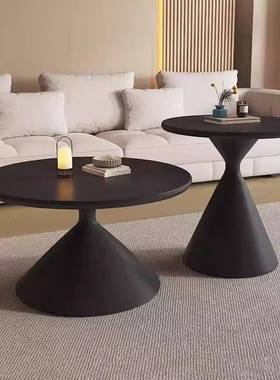 奶油风创意沙茶客厅简约茶几桌轻奢圆形茶漏几民宿几YLG茶简约小