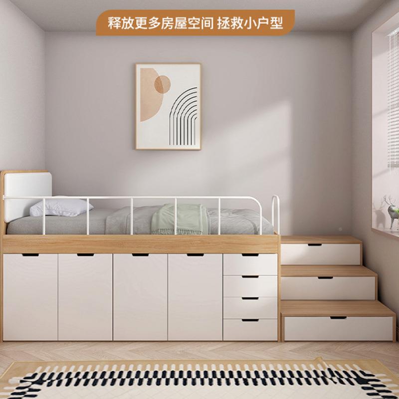 户型儿童半小高床卧室储物柜榻榻米床架书楼梯柜组合TXJ衣床一体
