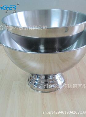 沙律不锈沙钢拉盆带酒QWH店KTV用香槟桶大容盆量座冰镇冰块冰砖冰