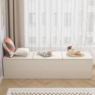 飘窗收纳储物柜上翻门榻榻米柜子炕柜窗边空间利用置物柜地柜可订