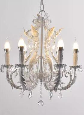 美式乡村法式灯创田园复古水晶意吊灯客厅厅餐卧室服装87558店公主房具