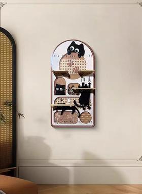 BE-001中古板32277简约猫咪洞洞装风饰玄关走画廊多功能置物挂画