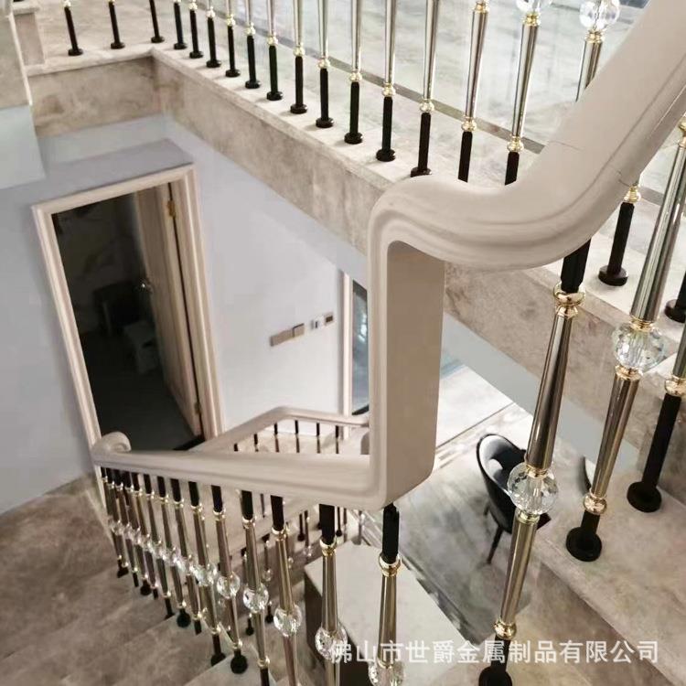 现艺代奢室内铝水晶护栏别YIE墅自轻建房楼梯立柱平扶台立柱护栏