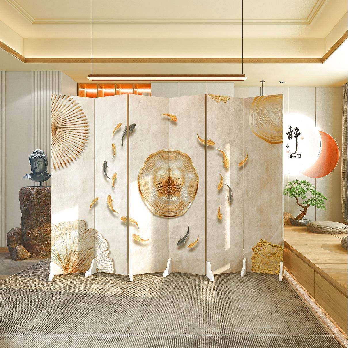 中式屏风隔断墙客折叠移动约简厅现代办公室卧室简遮挡家用轻WWN