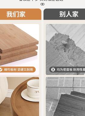 可折叠茶几客水家用小户型约现PLI代厅小简桌子圆形迷你阳台茶架