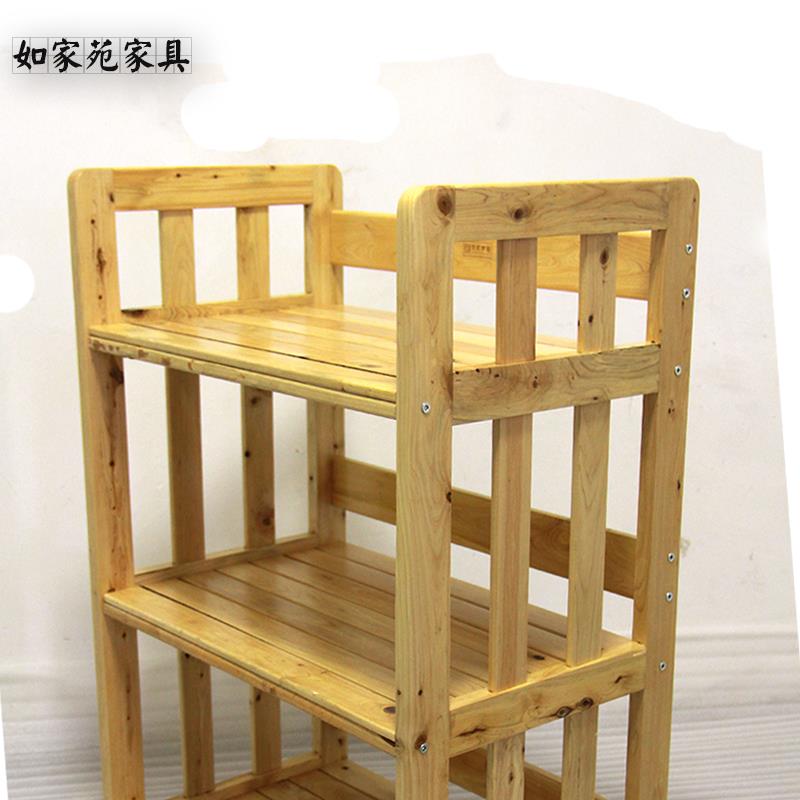 全实DBP厨木置物具架微波炉柏架子房家用木三层四层落地烤箱用收