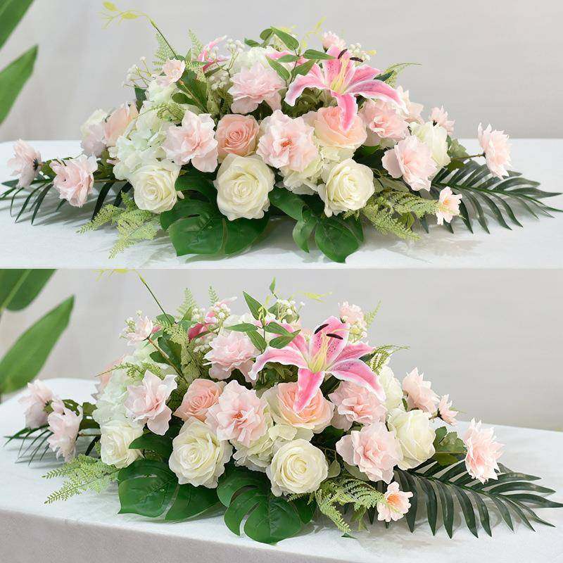 新款件台会议桌花花商务活动用花长桌OSF装饰花艺摆签到摆花