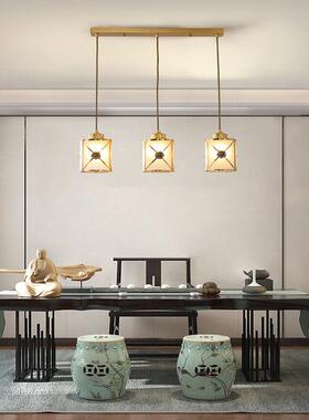 新中式全铜吊灯楼梯FZF长中吊灯复式楼厅国风客餐厅别墅旋转跃层