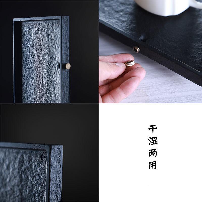 好石寨厂茶家直约销乌金石盘家用简日式大号茶VZL海整块黑茶金石