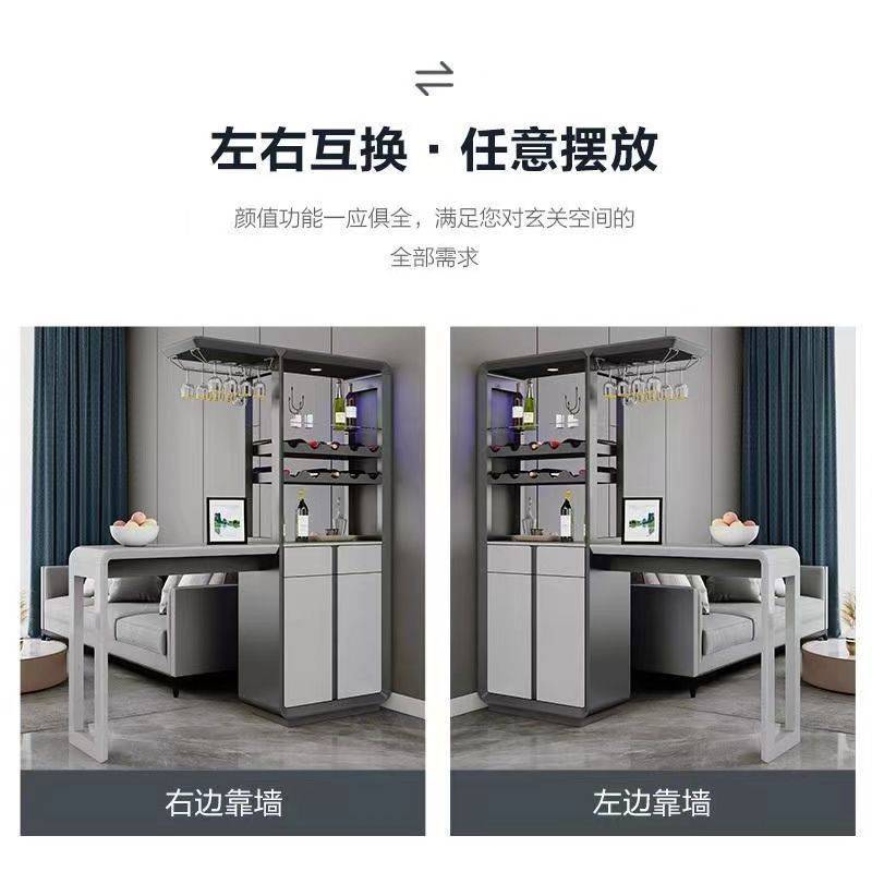 客厅隔断柜双面吧台酒柜一体玄关柜现代简约家用吧台桌餐厅置物柜